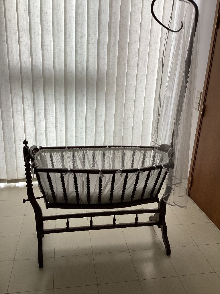 Berceau ancien en bois-charme vintage, Antiquités & Art, Enlèvement