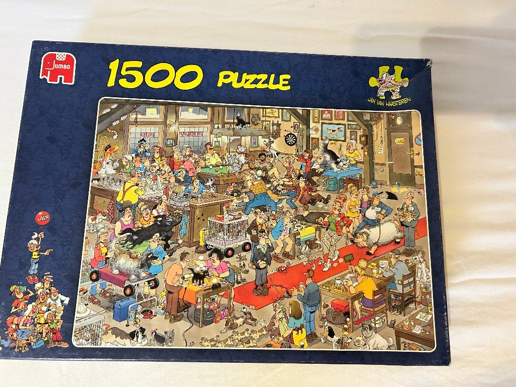 Puzzel - Jan van Haasteren - De Hondeshow - 1500 Stuks, Ophalen, 500 t/m 1500 stukjes, Gebruikt, Legpuzzel