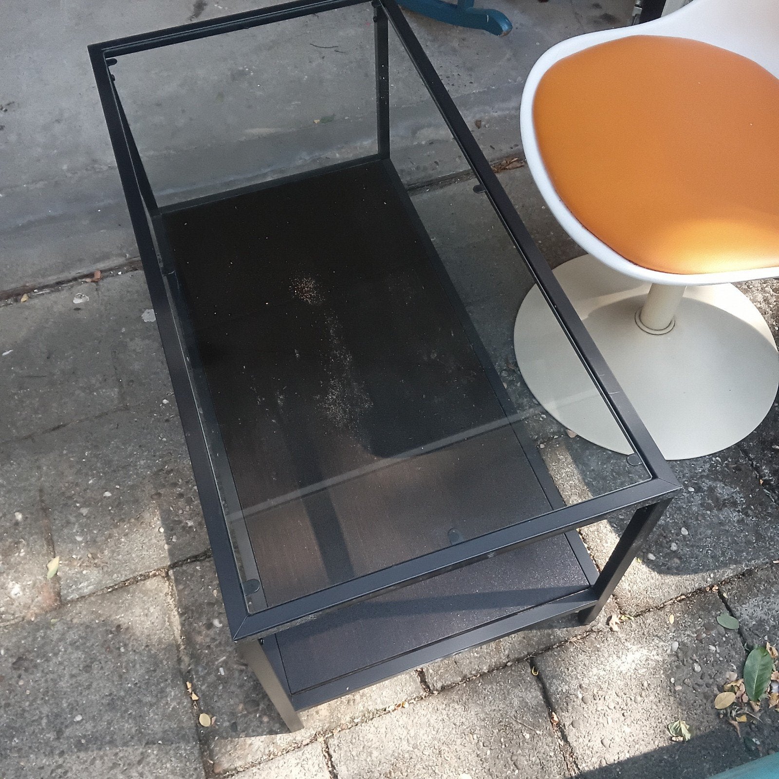 Ideale salontafel voor studenten IKEA metaal en glas, Ophalen of Verzenden, Glas