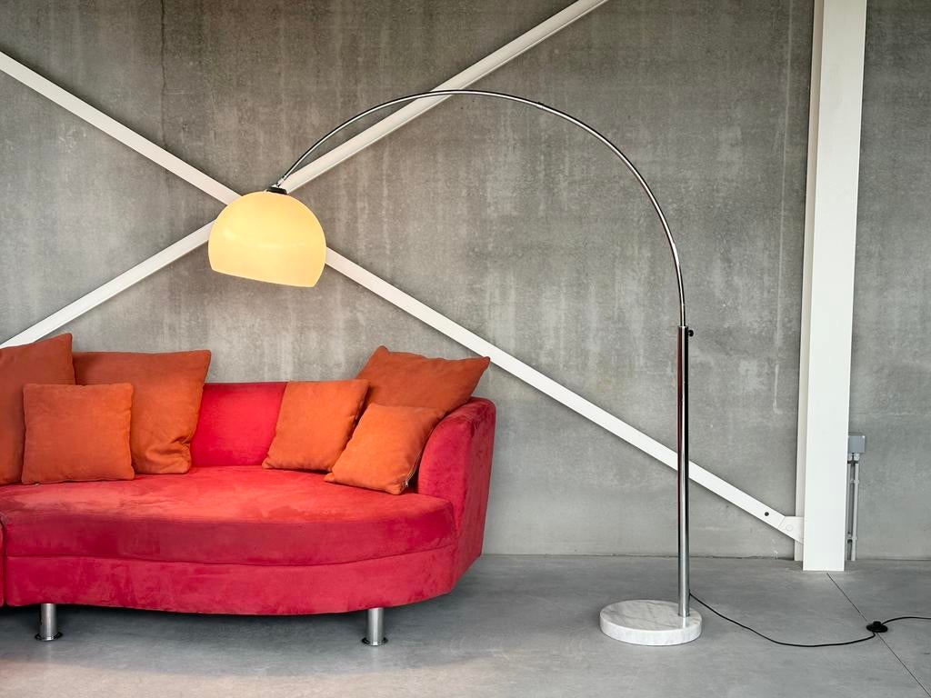 Vintage chroom booglamp, Ophalen, Zo goed als nieuw