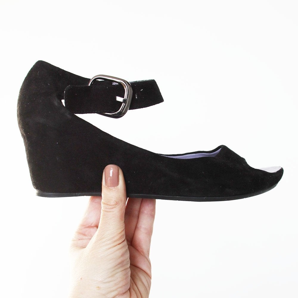 Chaussures compensées SPM en daim -S15 (taille 39) €30, -, Comme neuf, Autres types, Noir, SPM
