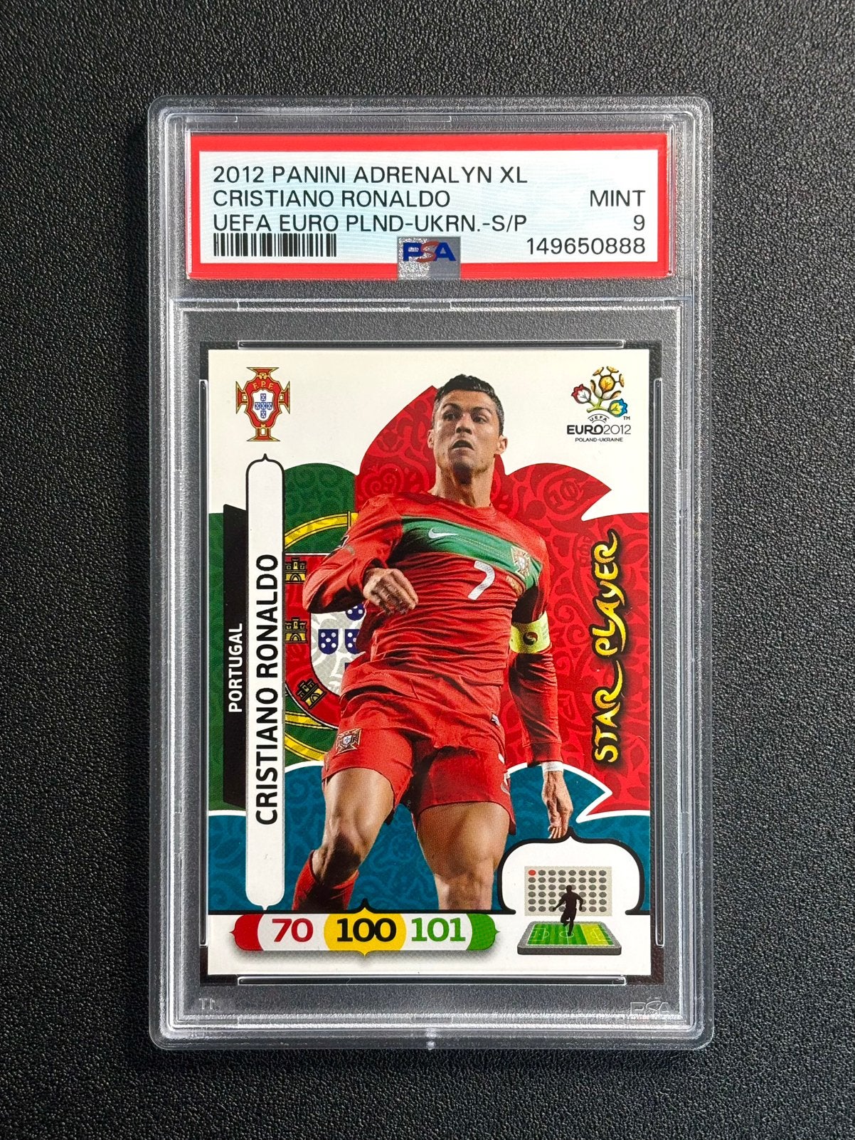 PSA 9 Cristiano Ronaldo 2012 Panini Adrenalyn XL Star Player, Ophalen of Verzenden, Nieuw, Plaatje