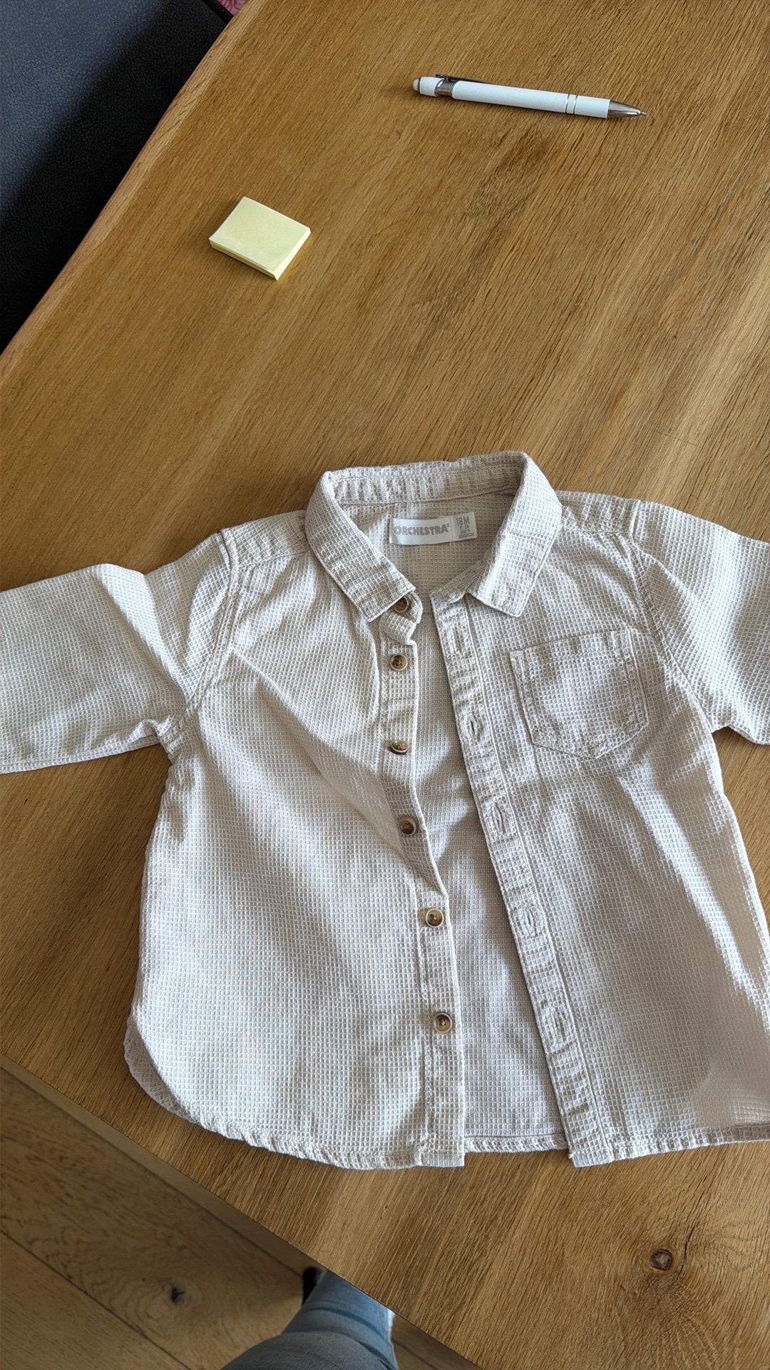 Chemise beige clair, Enfants & Bébés, Enlèvement, Comme neuf, Garçon, Chemise ou Chemisier