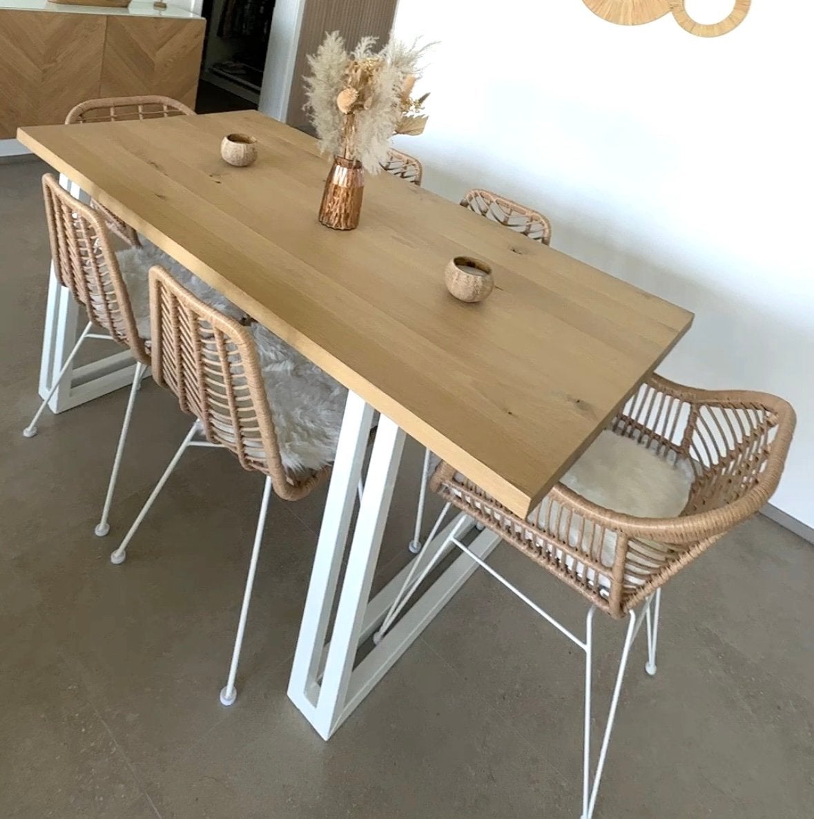Table bois + chaises, Comme neuf, Brun, Enlèvement, Cinq, Six Chaises ou plus