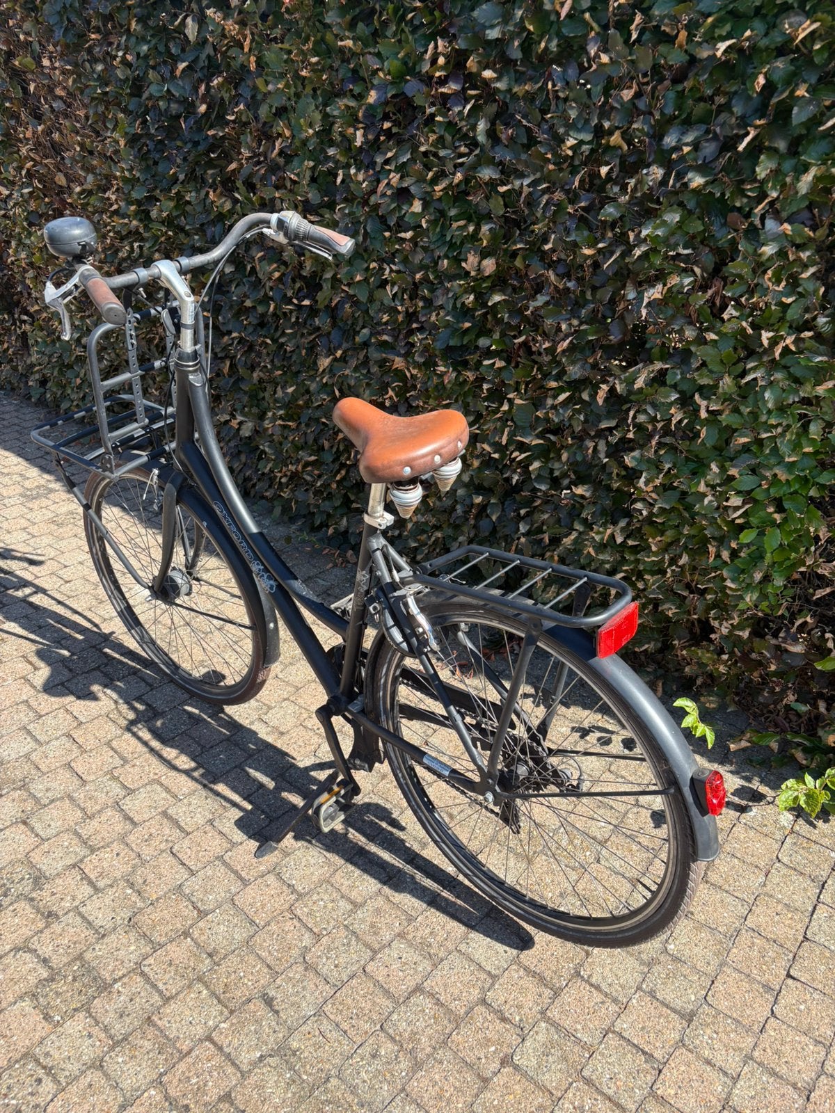 Damesfiets met bagagerek vooraan, Fietsen en Brommers, Ophalen, Gebruikt, Velgrem, Versnellingen
