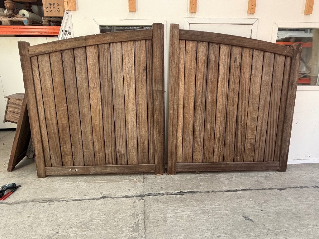 Padouk poort met bijpassende zijdeur, Tuin en Terras, Ophalen, Gebruikt, 150 tot 200 cm, Draaipoort