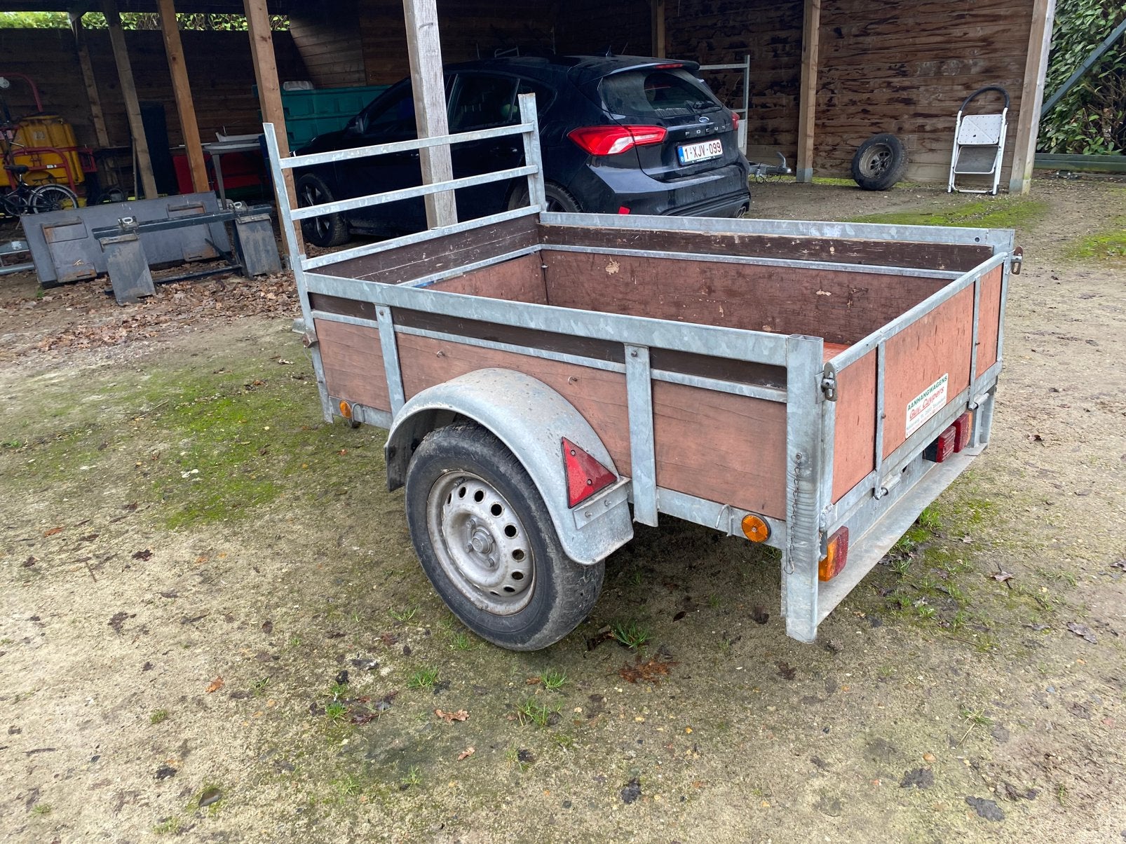 Remorque/aanhangwagen enkel as (160x100) met nieuwe bodem, Ophalen