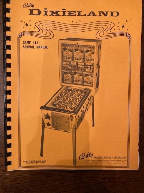 BALLY DIXIELAND SERVICE MANUAL, Collections, Enlèvement ou Envoi, Comme neuf