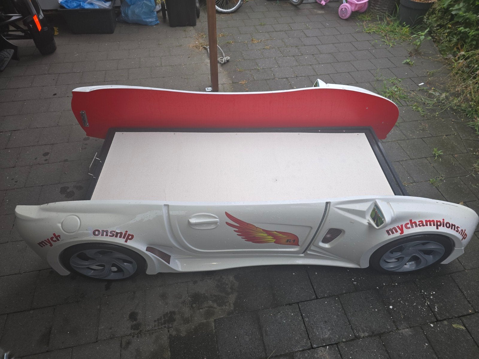 Kinderbed in racewagenmodel, Ophalen, Eenpersoons, 210 cm, Bedbodem