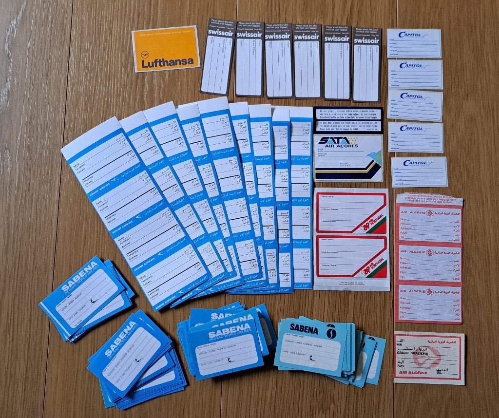 Etiquettes bagages Sabena,Capitol,Swissair,Lufth,Açores,Port, Enlèvement ou Envoi, Comme neuf, Autres types