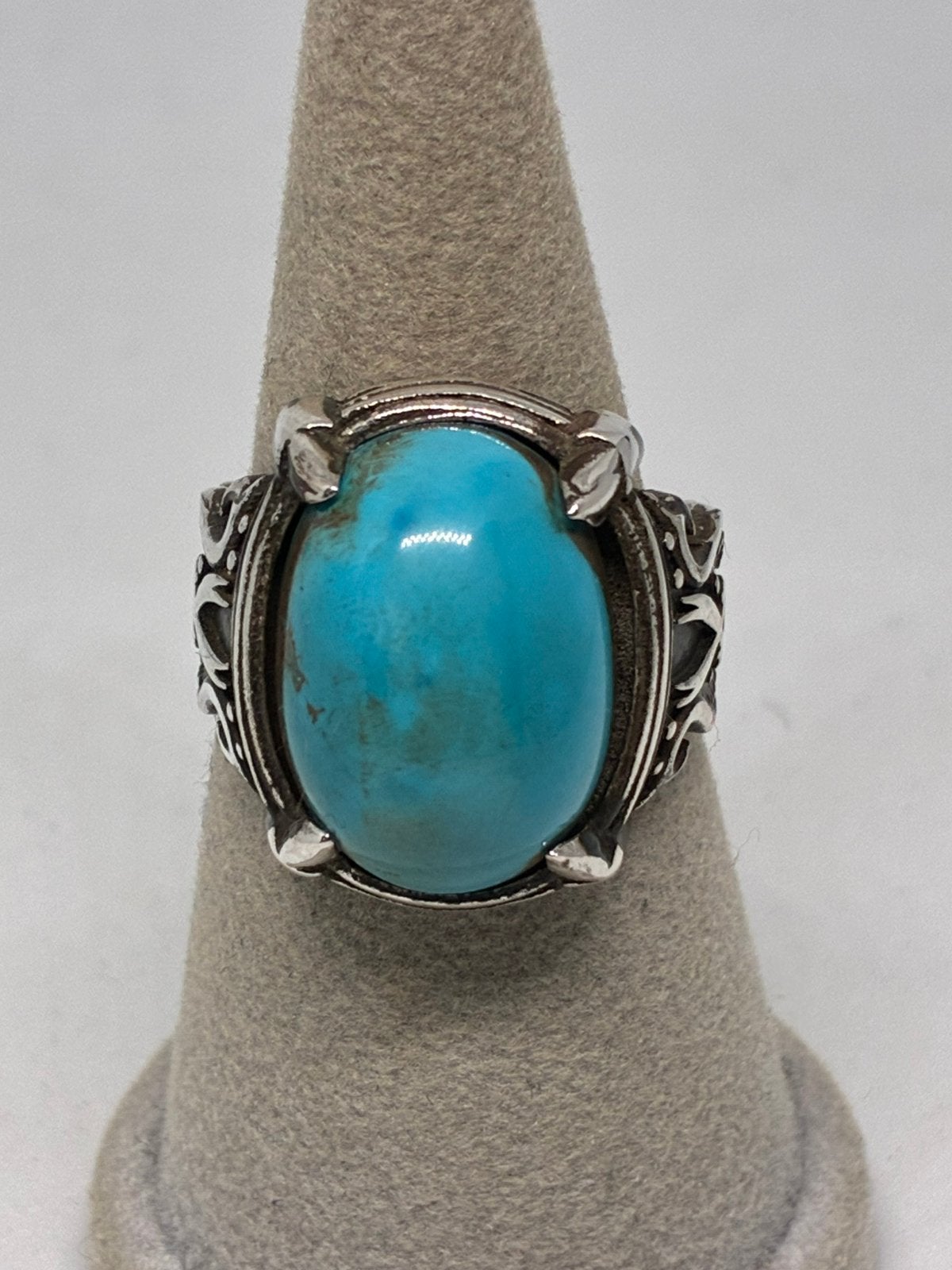 Nieuwe Zilveren 925 Ring met Turkoois Steen maat 24,5, 20 of groter, Blauw, Heer, Nieuw
