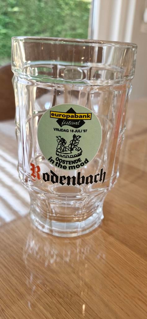 Verre vintage bière Rodenbach - festival europabank  1997, Verzamelen, Glas en Drinkglazen, Nieuw, Bierglas, Ophalen of Verzenden