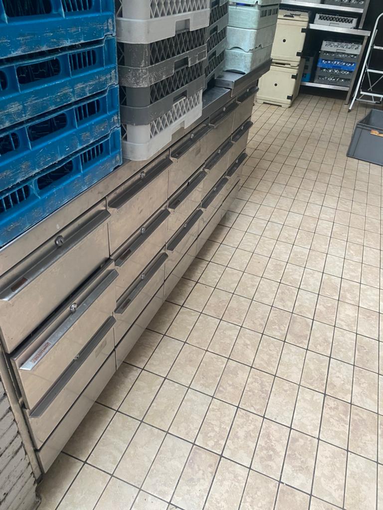 stevige inox lade kast voor professionele keuken, Enlèvement, Utilisé, Mobilier en inox