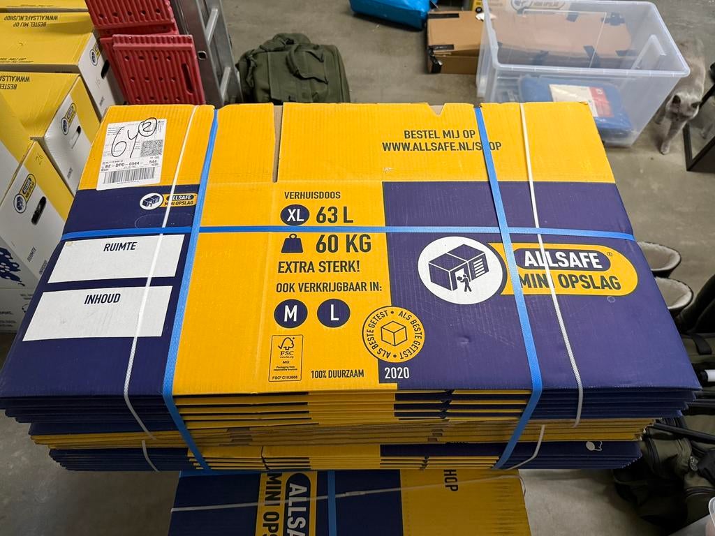 Allsafe professionele verhuisdozen 40 stuks XL 60 kg, Doe-het-zelf en Bouw, Ophalen, Zo goed als nieuw