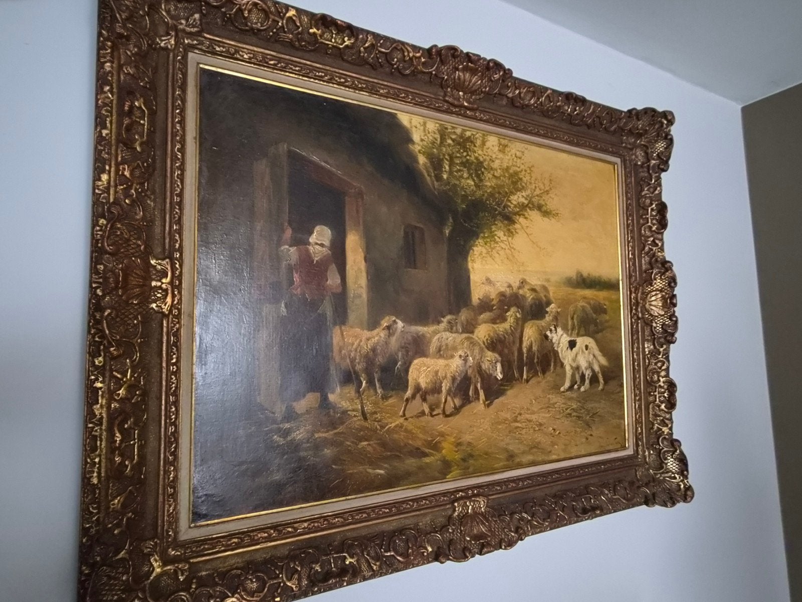 olieverfdoek te zijn van de Belgische kunstenaar Henry Schou, Antiek en Kunst, Ophalen, Dieren, Doek