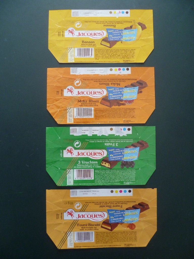 chocolade Jacques chocolat omslagen wikkels emballage Voyage, Verzamelen, Ophalen of Verzenden, Gebruikt