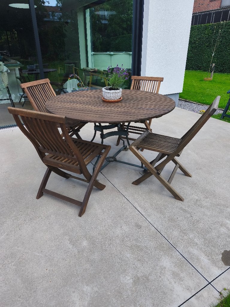tuinmeubelen, Tuin en Terras, Ophalen, 4 zitplaatsen, Gebruikt, Teakhout