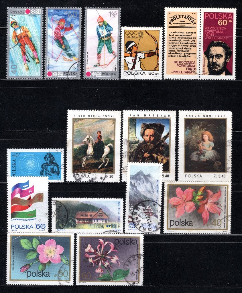 POLOGNE Lot 1972 estampillé, Envoi, Pologne, Affranchi