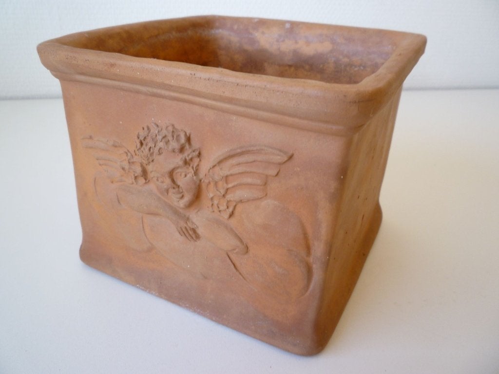 Pot de fleur vintage en terre cuite, Enlèvement ou Envoi, Intérieur