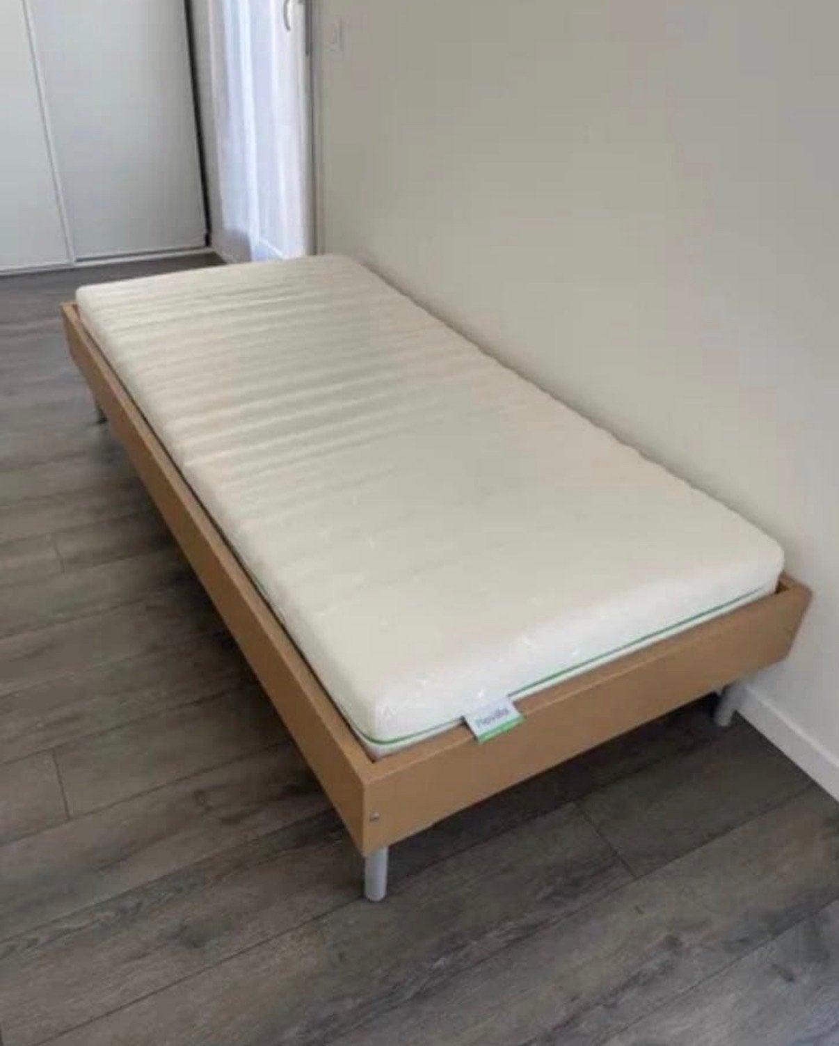 Prachtig tweepersoonsbed met boxsprings&nieuw 90/200 matras, Ophalen, Zo goed als nieuw, Eenpersoons