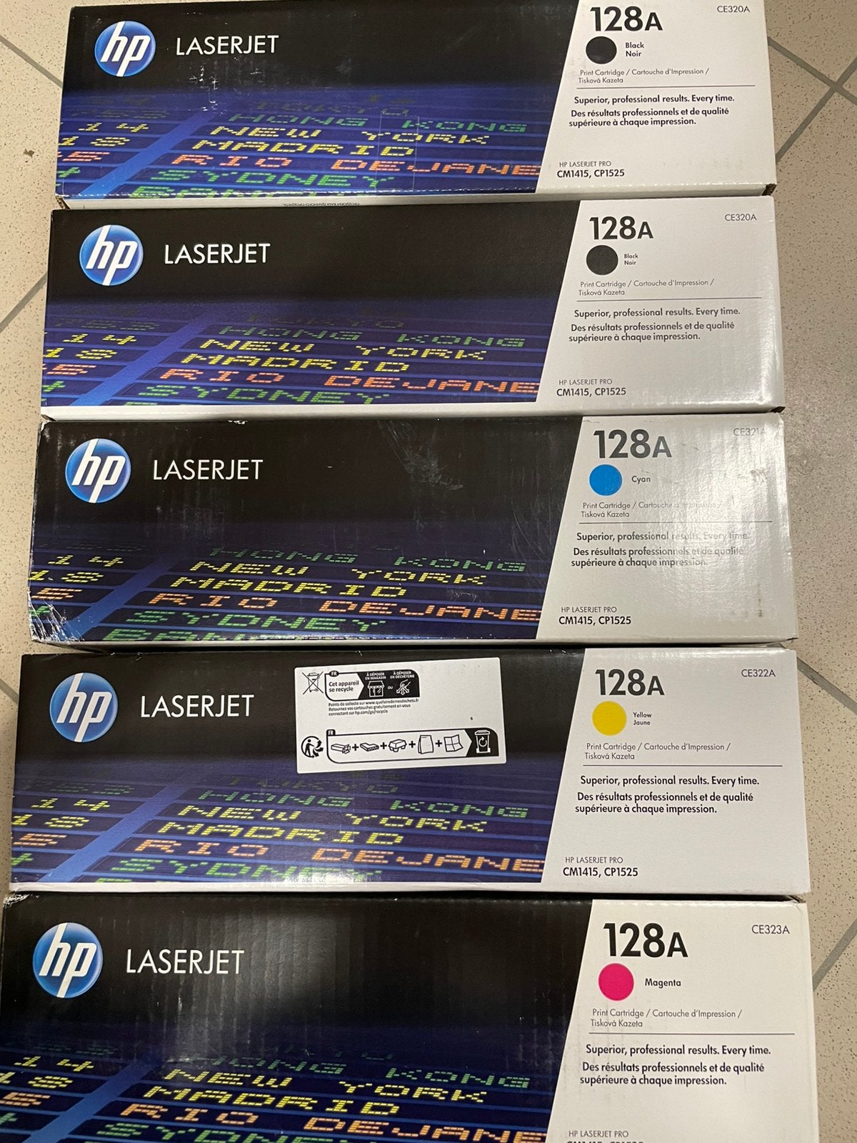 Lot 5 Toners HP laserjet  pro  imprimante CM1415/ CP1525, Enlèvement ou Envoi, Neuf, Toner
