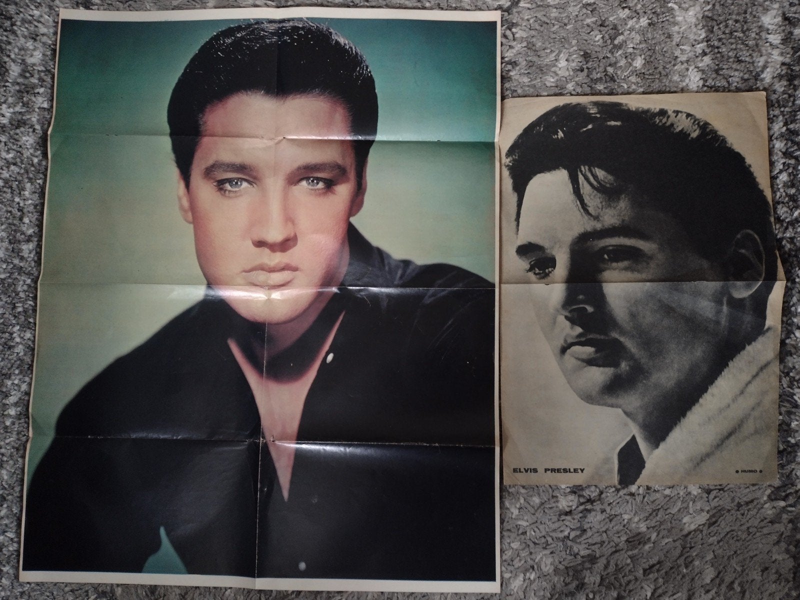 2 vintage POSTERS ELVIS PRESLEY (Humo-Muziek Expres) 1965, Verzamelen, Ophalen of Verzenden, Gebruikt, Rechthoekig Staand, Muziek