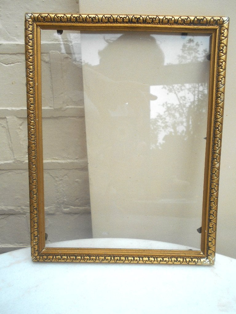 ancien cadre doré, Maison & Meubles, Avec verre, Enlèvement, Utilisé, Doré