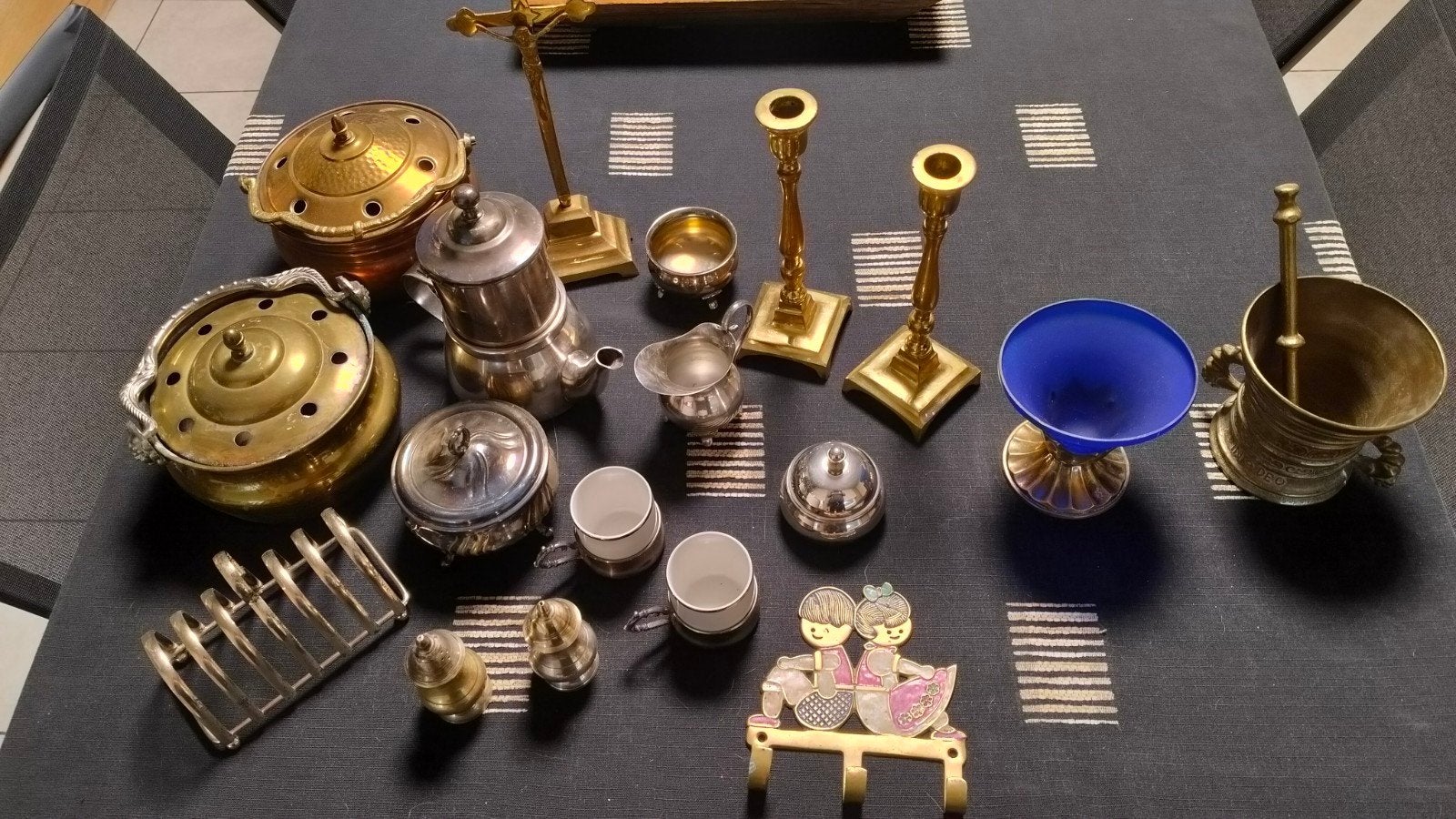 Lot antiek voorwerpen, koper en andere metalen., Ophalen, Koper