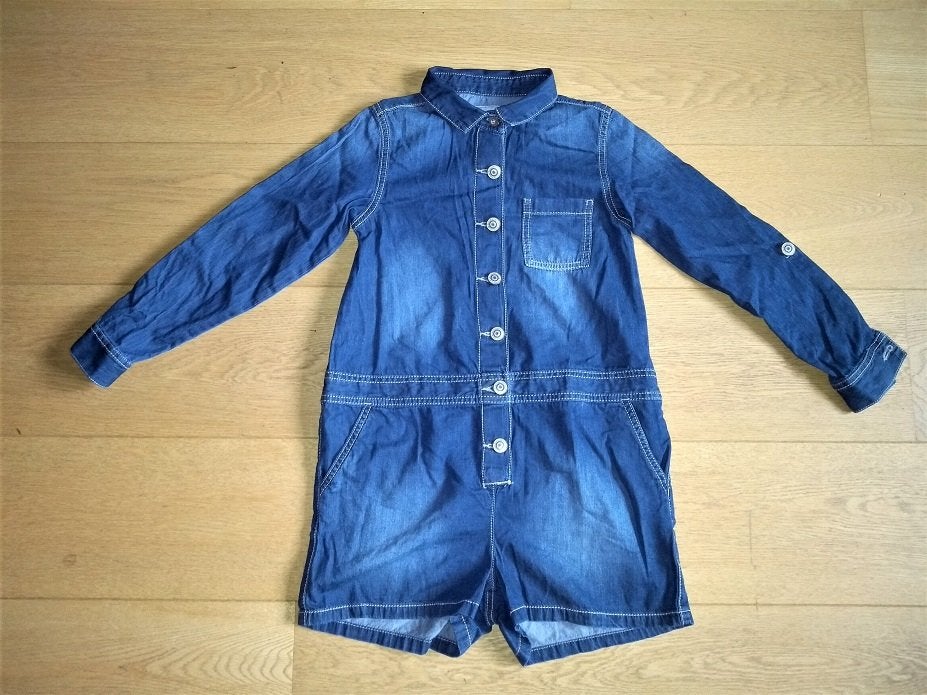 NEXT - combi-pantalon court en jean fille - taille 134 (9 a, Ophalen, Gebruikt, Meisje, Broek