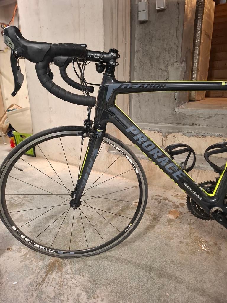 Koersfiets prorace deamon + tackx rollen, Fietsen en Brommers, Ophalen, Zo goed als nieuw, Carbon
