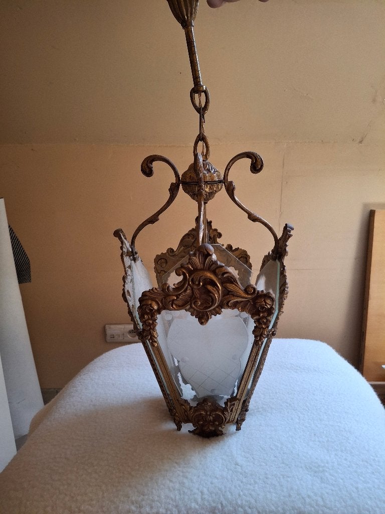 Hanglamp, Huis en Inrichting, Lampen | Kroonluchters, Ophalen, B22 (Bajonetsluiting), Vintage, Zo goed als nieuw