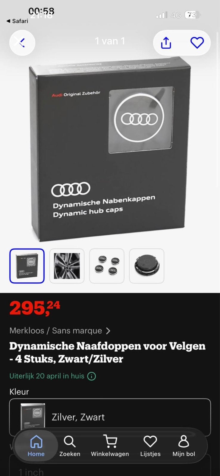 AUDI DYNAMIC NAAFDOPPEN ORIGINEEL, Enlèvement, Neuf
