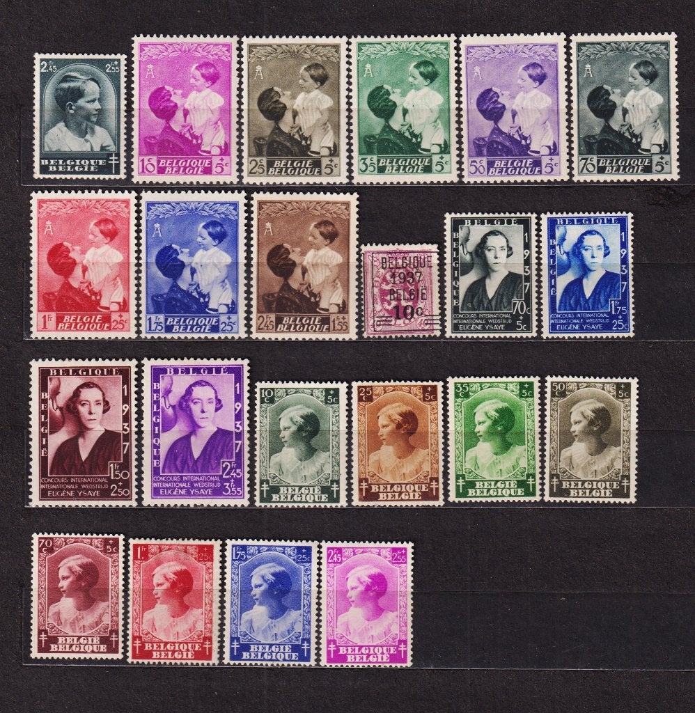 België 1937 compleet jaar, Verzenden, Postfris, Spoor van plakker