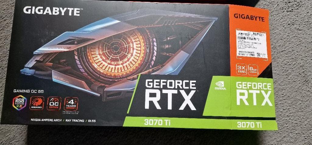 GeForce RTX 3070 TI	GIGABYTE, Ophalen, GDDR6, PCI-Express 4, Zo goed als nieuw