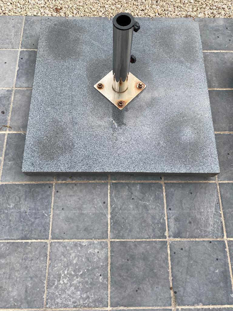 Parasolvoet graniet 70x70, Ophalen, Zo goed als nieuw, Meer dan 4 meter, Parasolvoet