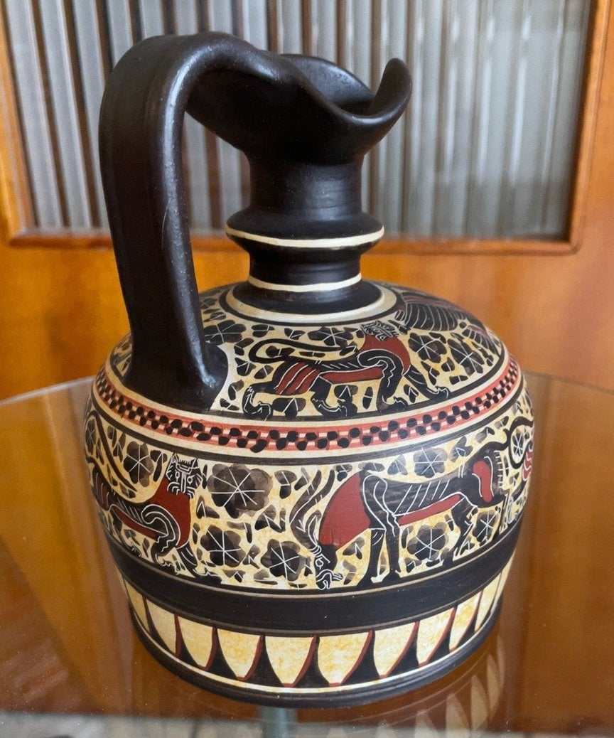 Cruche grecque peinte à la main – Corinthe – 24 cm, Enlèvement ou Envoi