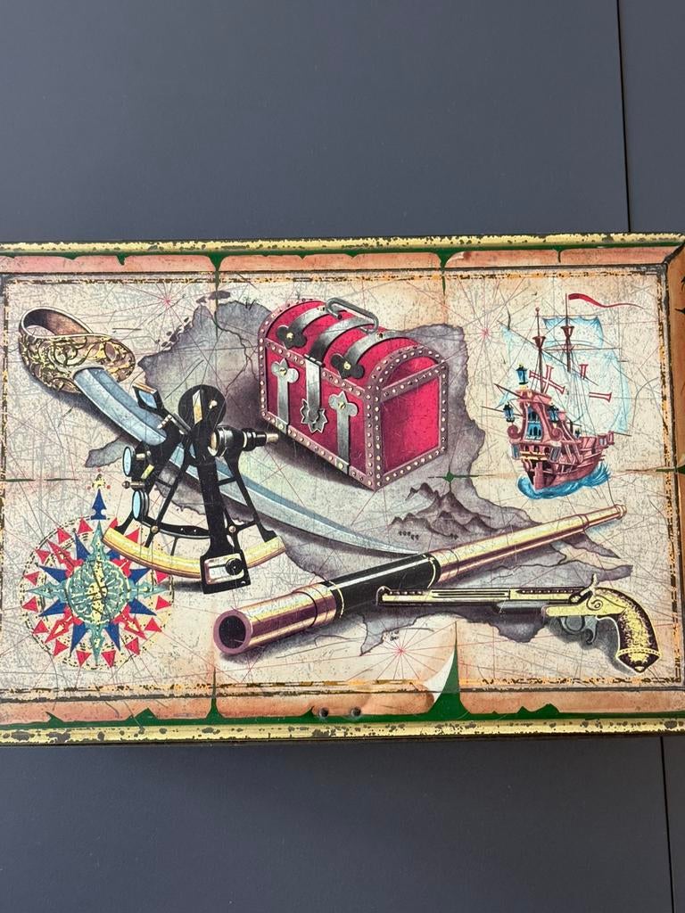 Blikken doos piratenthema Demaret, Ophalen of Verzenden, Gebruikt, Overige merken