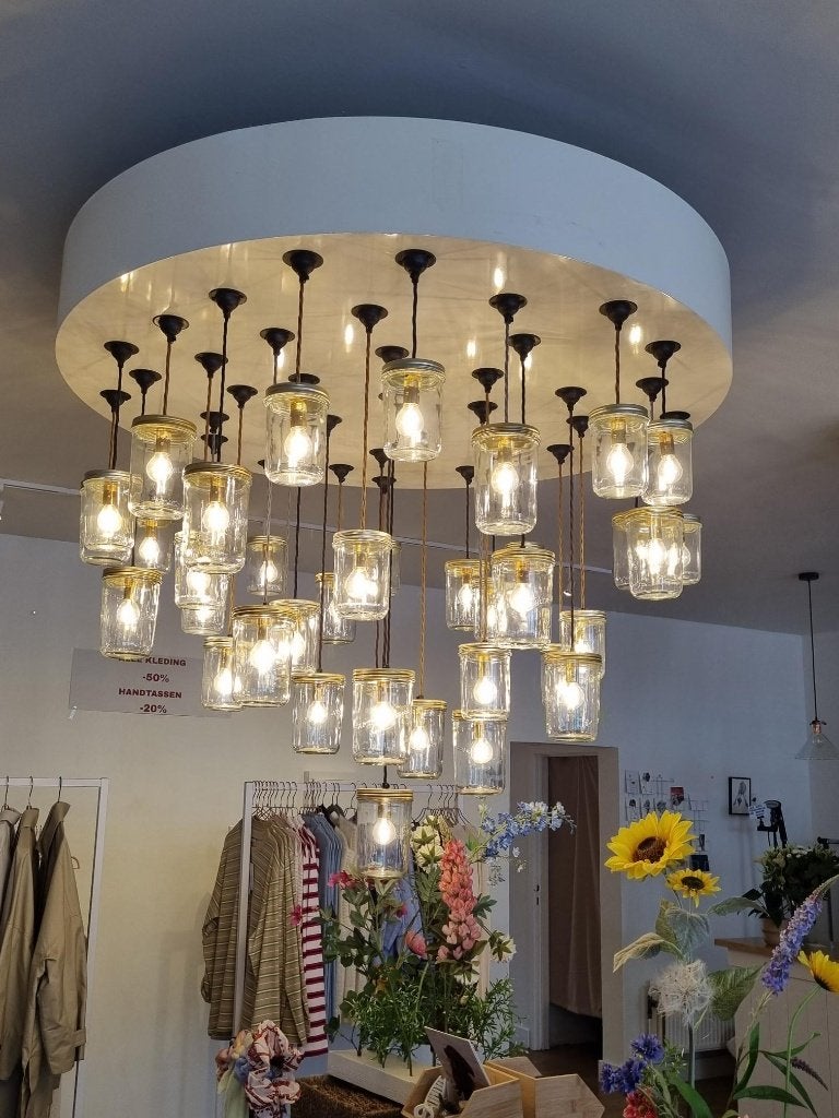 Grande lampe suspendue design/EYECATCHER 140 cm de diamètre, Enlèvement, Utilisé, Verre, Design, modern, industrieel