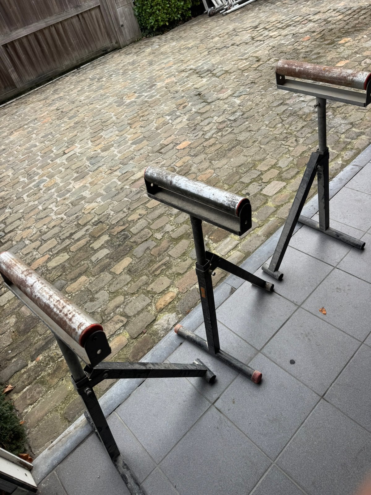 in hoogte verstelbare rolbokken, Ophalen, Gebruikt