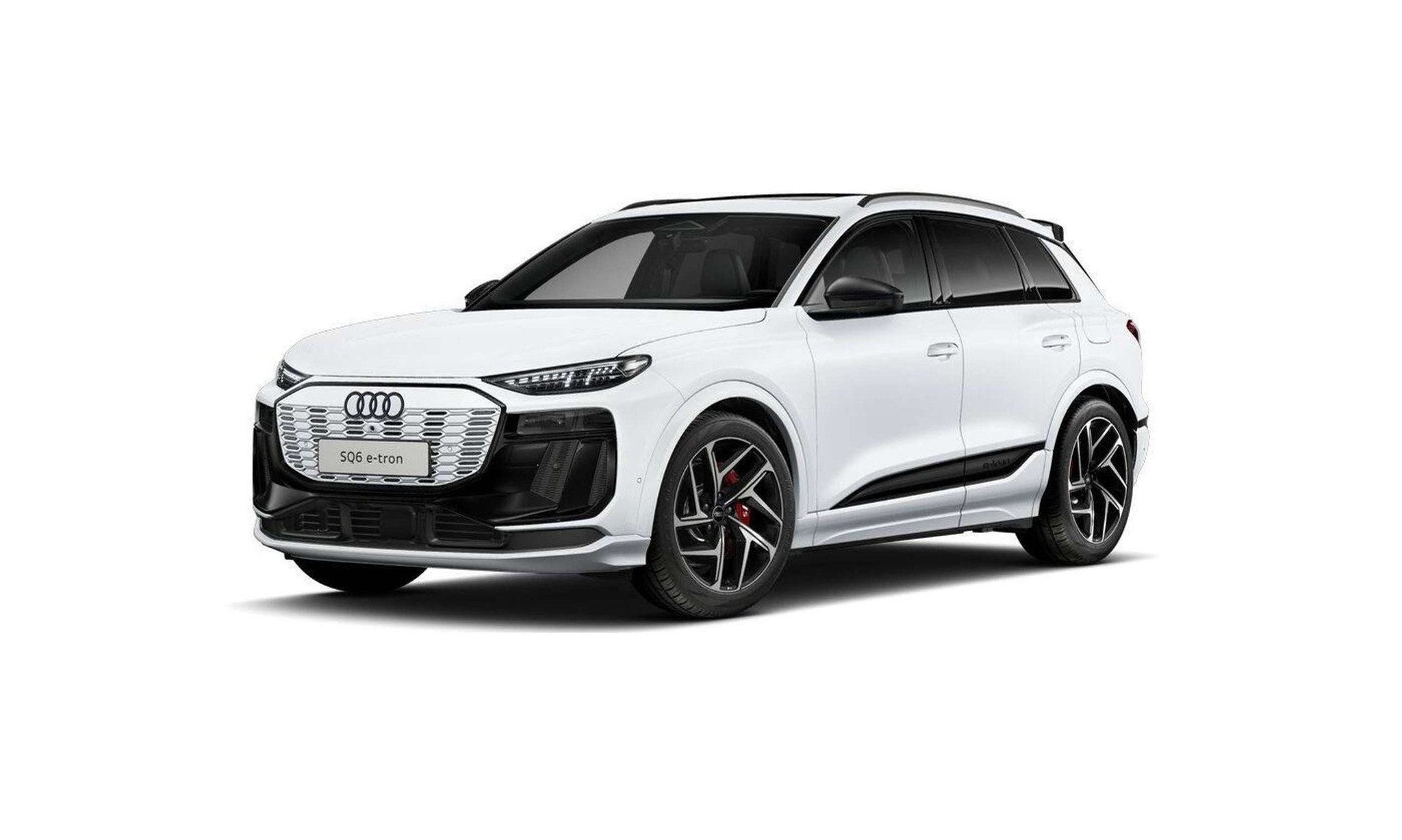 Audi SQ6 e-tron SQ6 e-Tron Quattro l Carbon pakket l Trekhaa, Auto's, Automaat, Gebruikt, Zwart, Alcantara
