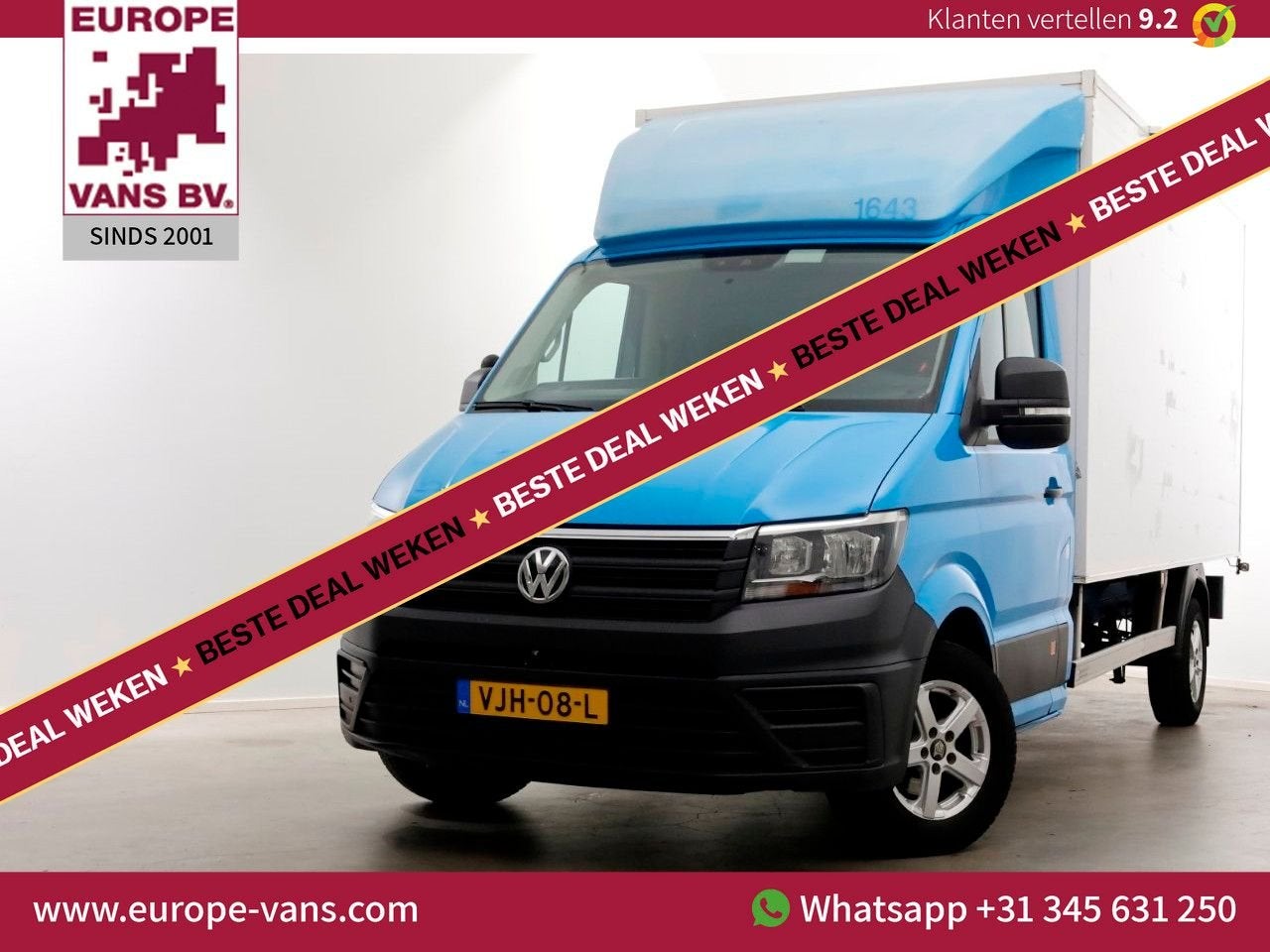 Volkswagen Crafter 35 2.0 TDI E6 Bakwagen met achterdeuren 2, Auto's, Bestelwagens en Lichte vracht, Blauw, Bedrijf, Onderhoudsboekje