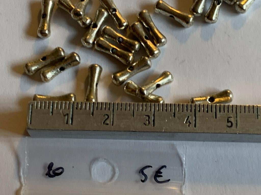 20 metalen stokjes kraal, Enlèvement ou Envoi, Neuf, Entretoise ou Perle intermédiaire