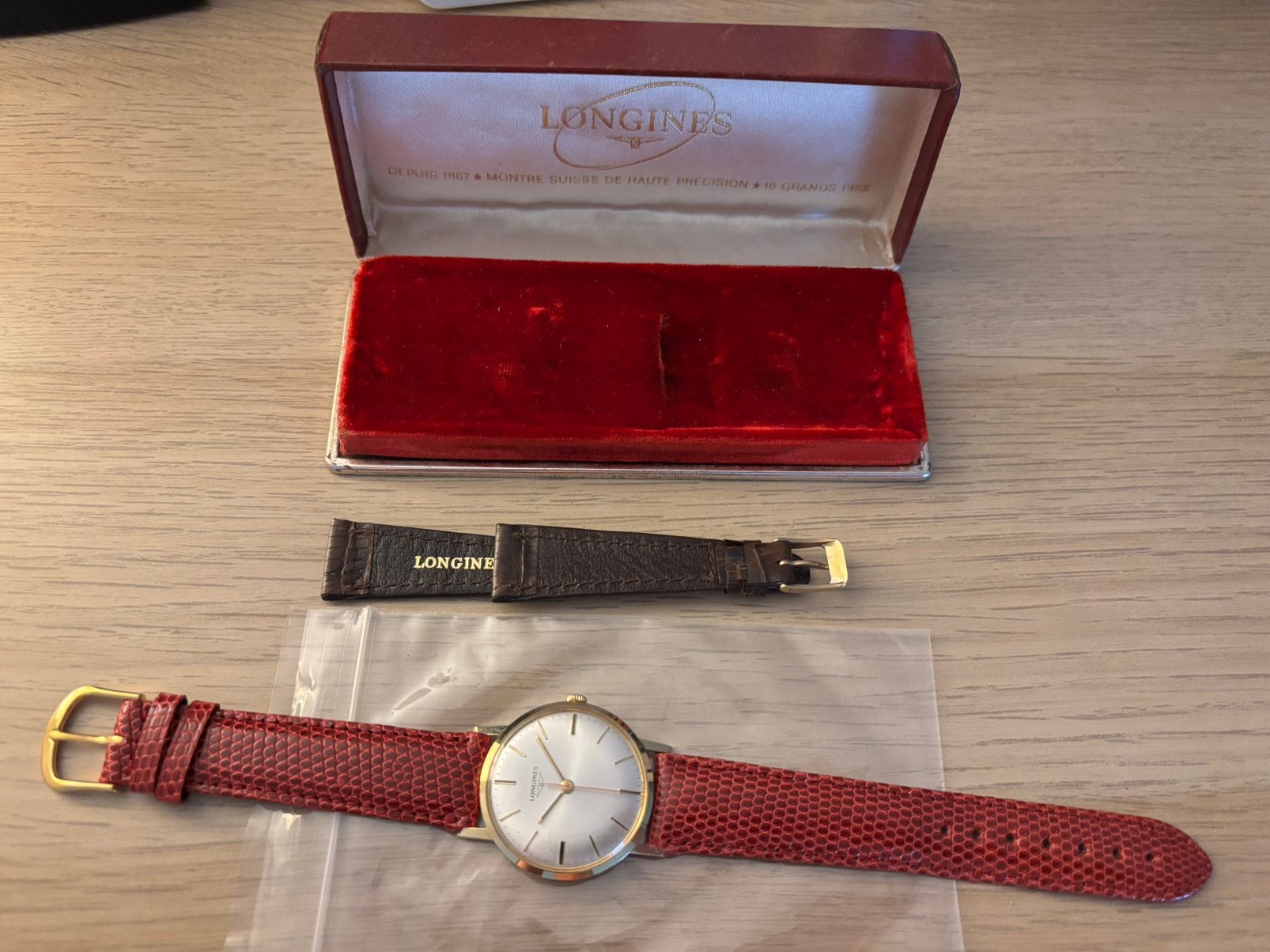 Longines 1968 18k, Handtassen en Accessoires, Horloges | Antiek, Ophalen of Verzenden, Goud, Longines