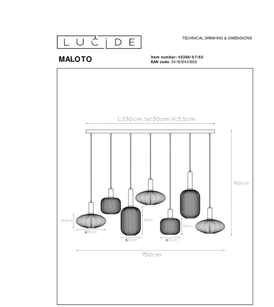 Set de lampes suspendues Lucide Maloto, Enlèvement, Neuf