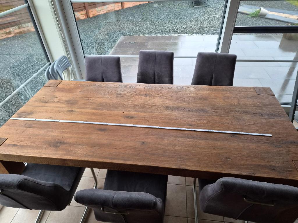 Eetplaats met 6 stoelen, Ophalen, Gebruikt, 4 tot 6 stoelen