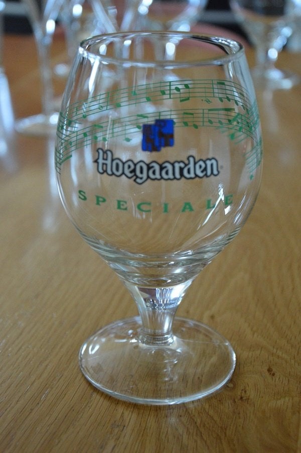 Hoegaarden Speciale bierglazen, Ophalen of Verzenden, Zo goed als nieuw, Bierglas