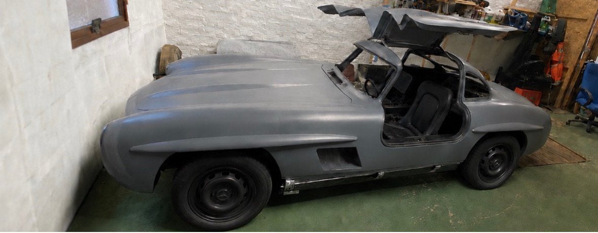 Mercedes 300 SL Butterfly — Replica (basis SLK 230 — 1996), Auto's, Handgeschakeld, Grijs, Particulier, 2 deurs