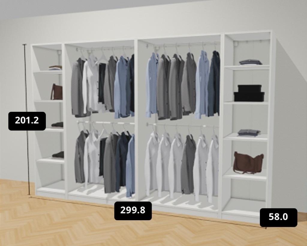 Open kleerkast, Huis en Inrichting, Kasten | Kleerkasten, Ophalen, Gebruikt, 200 cm of meer, Met plank(en)