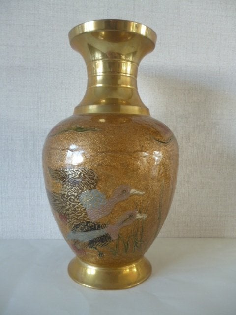 Cloisonne vaas hoogte 21,5cm, breedste diameter 12cm, Antiek en Kunst, Antiek | Vazen, Ophalen of Verzenden