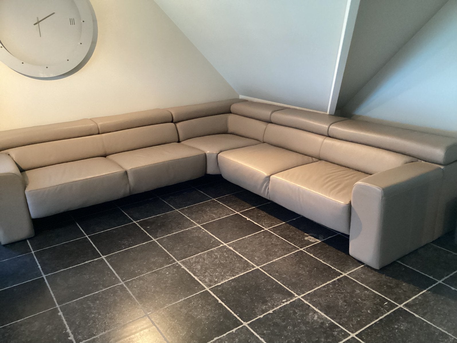 Canapé d'angle en cuir, Maison & Meubles, Enlèvement, Comme neuf